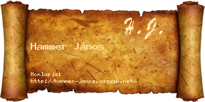 Hammer János névjegykártya